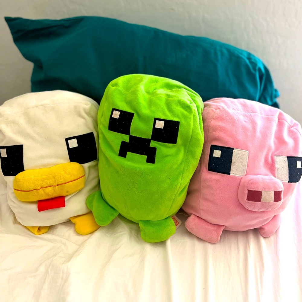 Minecraft 10" Pig Duck & Creeper plushie
